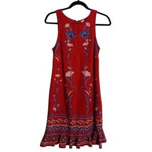 ANTHROPOLOGIE AKEMI + KIN "Lila" Embroidered Linen Blend Floral Dress Size XS